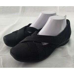 Clarks Mary Jane Shoes Womens 8 W Black Nubuck Comfort Art Teacher Normcore